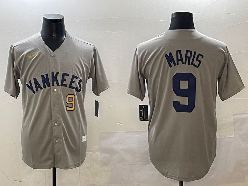 Men New York Yankees #9 Maris Grey Throwback Game 2025 Nike MLB Jersey style 4->los angeles dodgers->MLB Jersey
